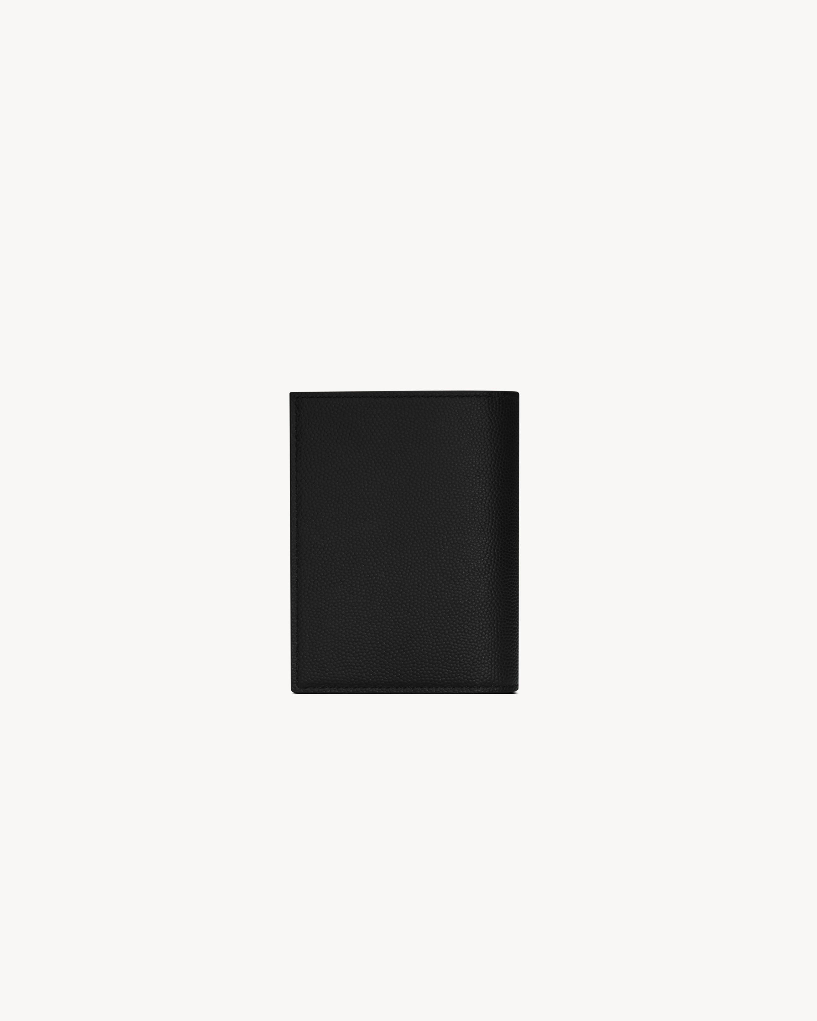 SAINT LAURENT PARIS credit card wallet in grain de poudre leather