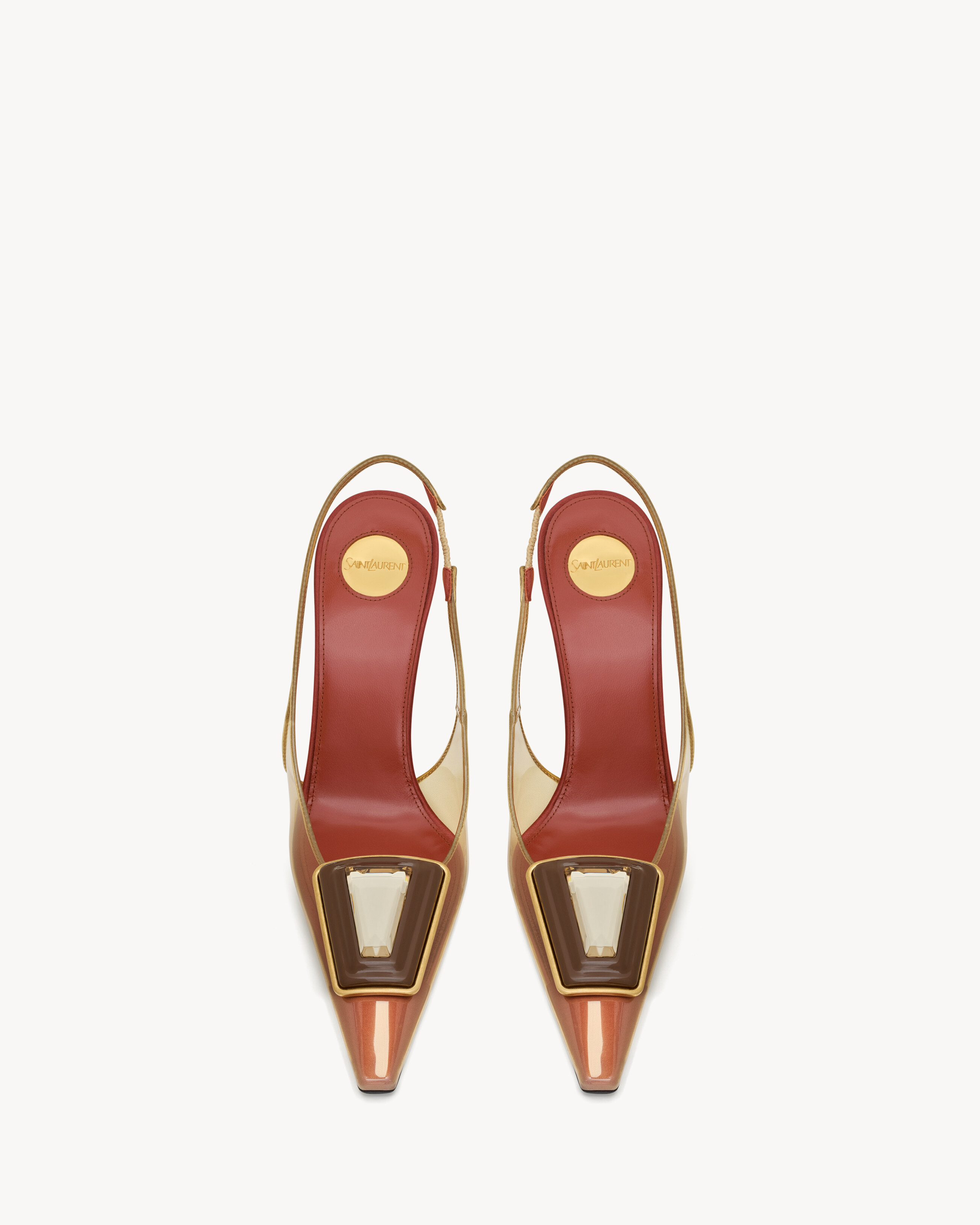 SIBYL slingback pumps in TPU and satin