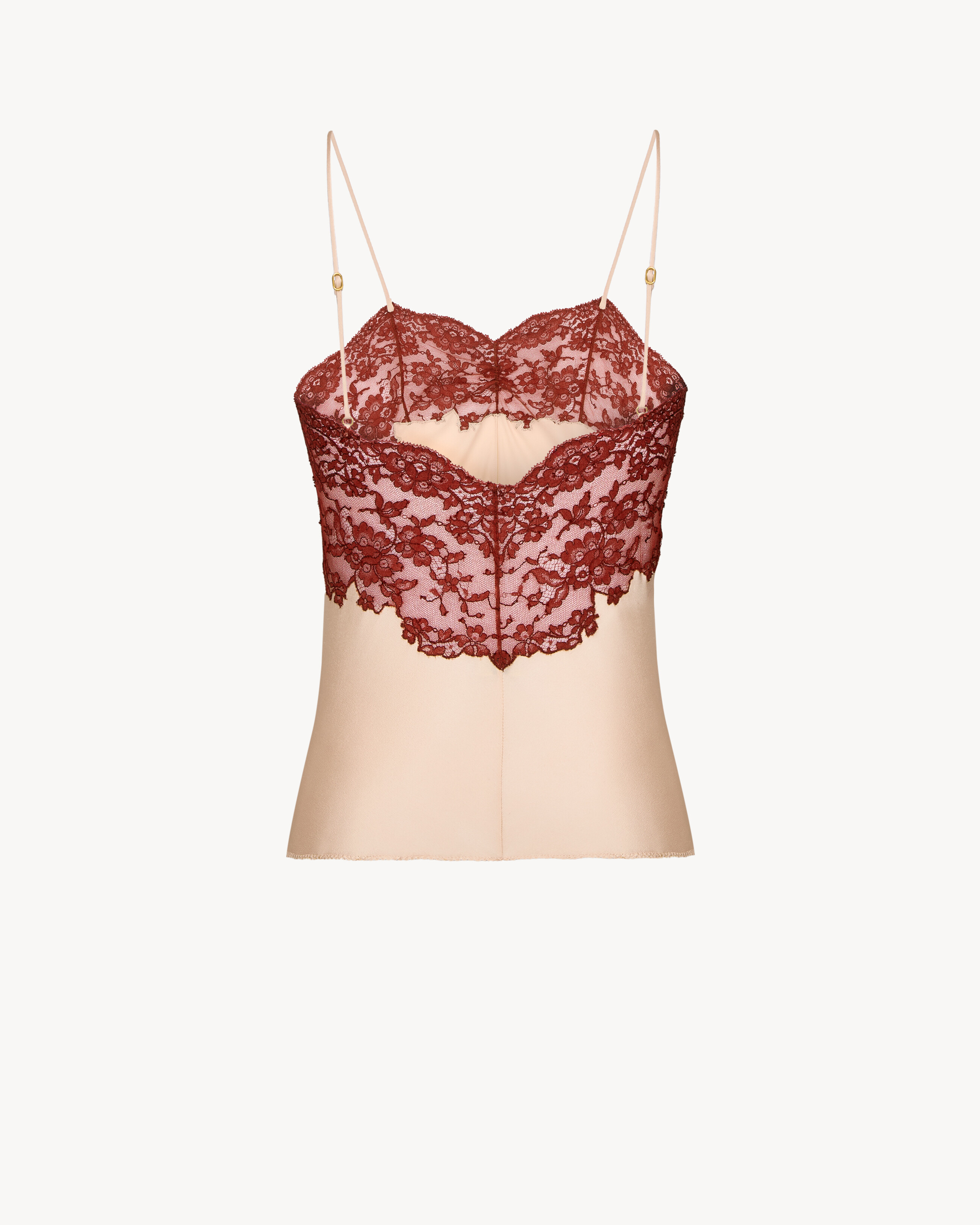 laced camisole in silk satin