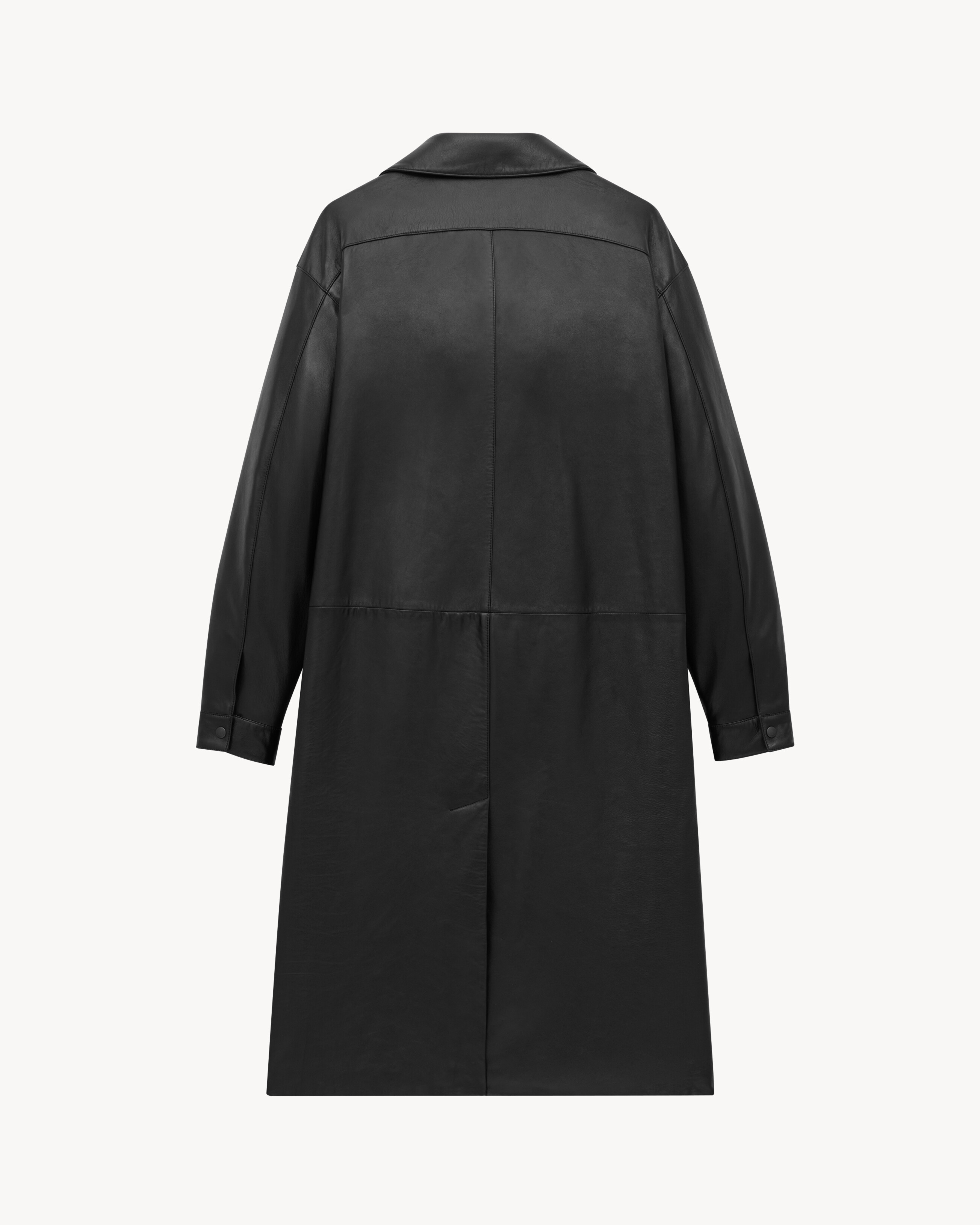 long coat in bubbled lambskin