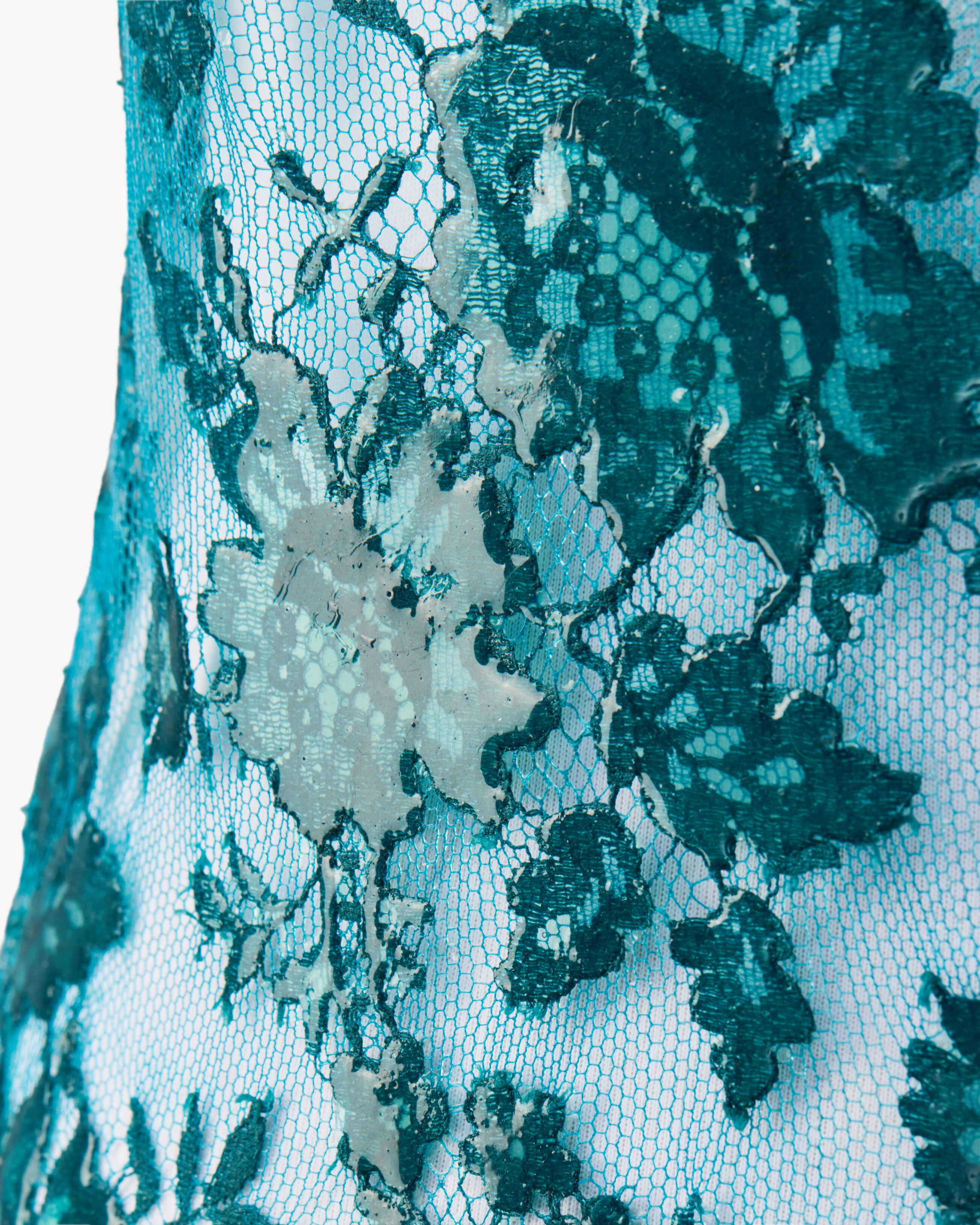 plunge bodysuit in silicone-coated lace