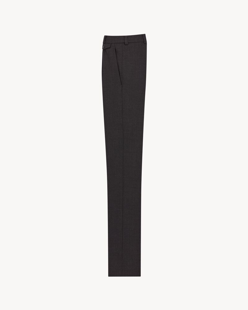 Pantalones entallados de gabardina de lana afieltrada
