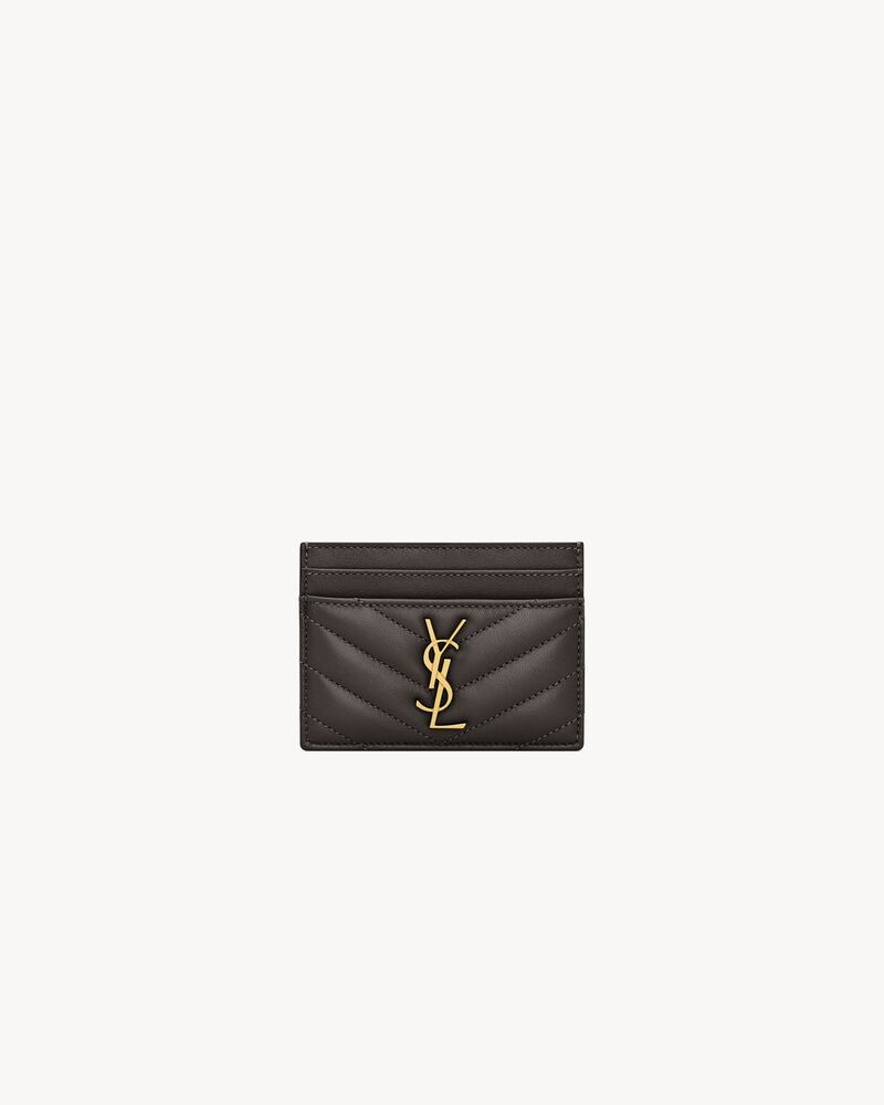 CASSANDRE MATELASSÉ card case in lambskin in Black | Saint Laurent