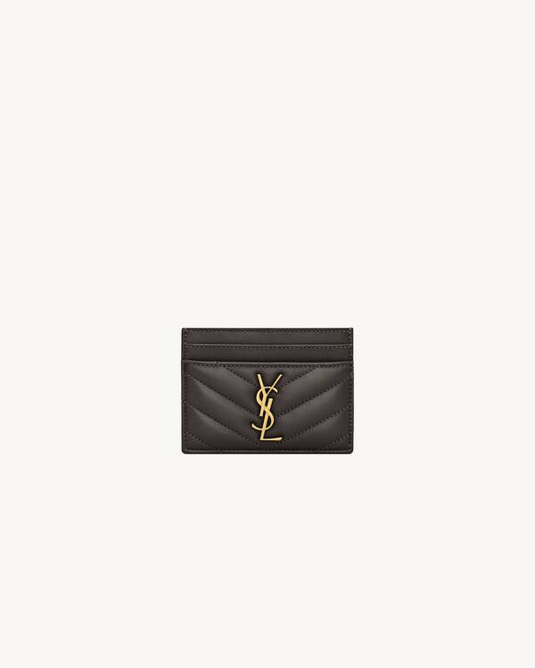 CASSANDRE MATELASSÉ card case in lambskin in Black | Saint Laurent