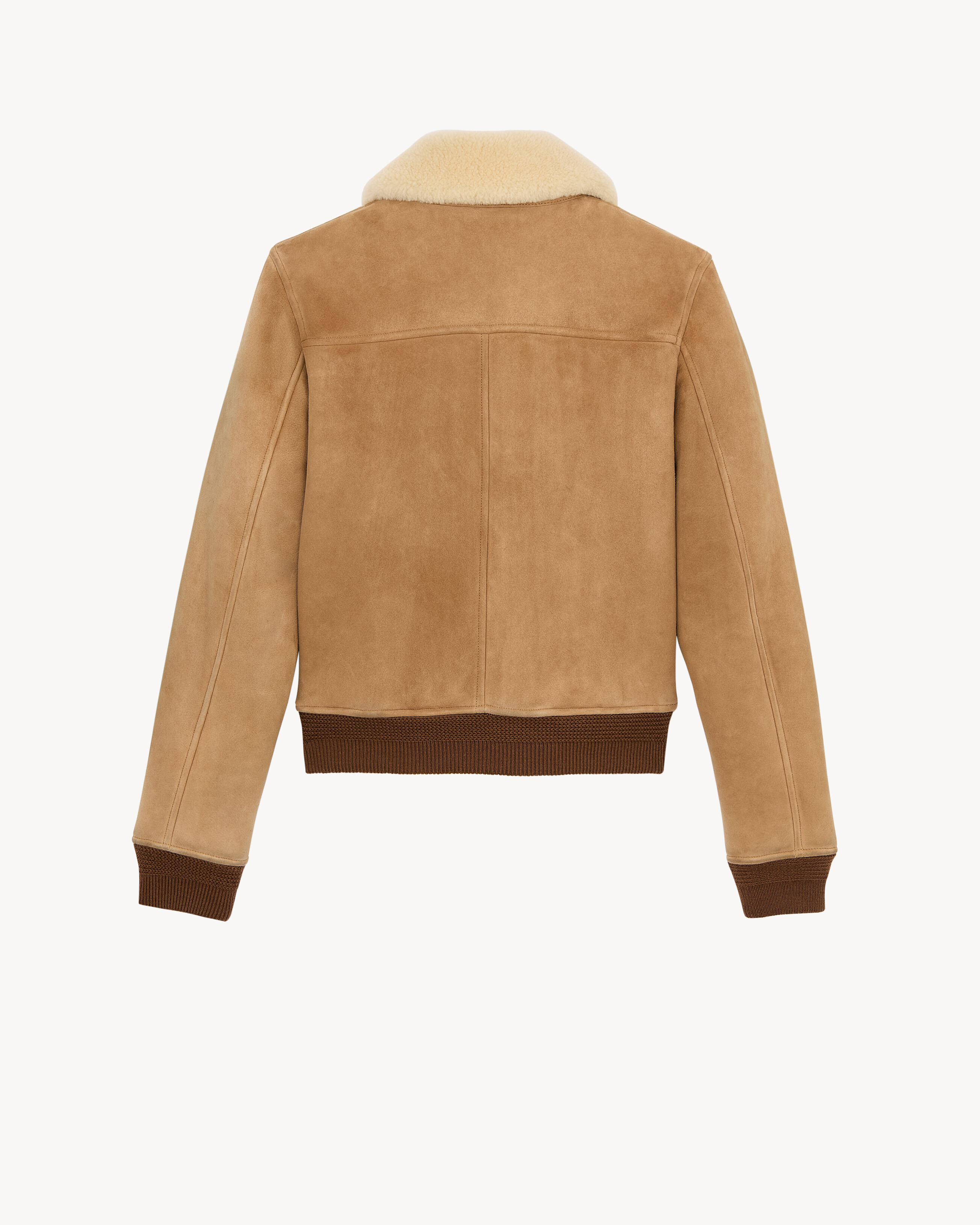 bomber jacket in suede and shearling