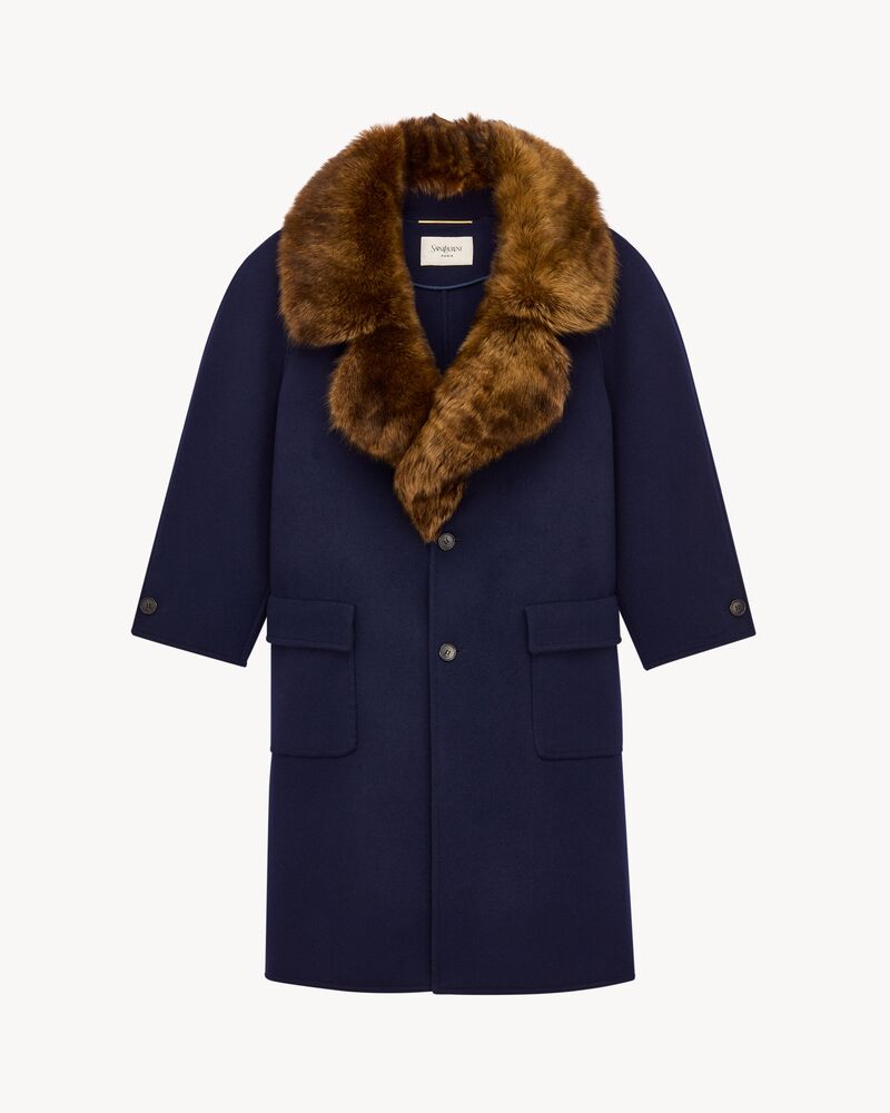 Manteau en laine et shearling