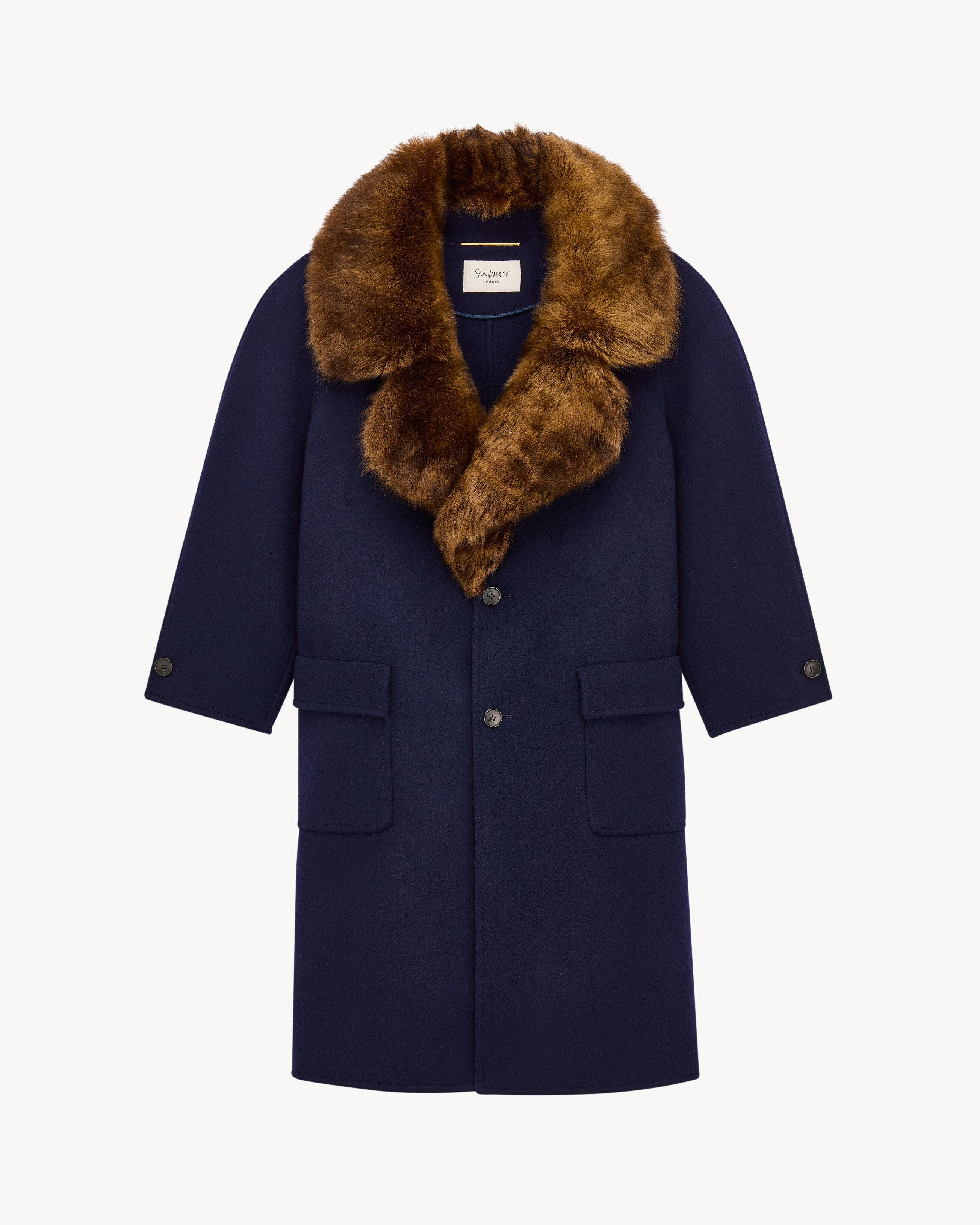 coat in wool and shearling