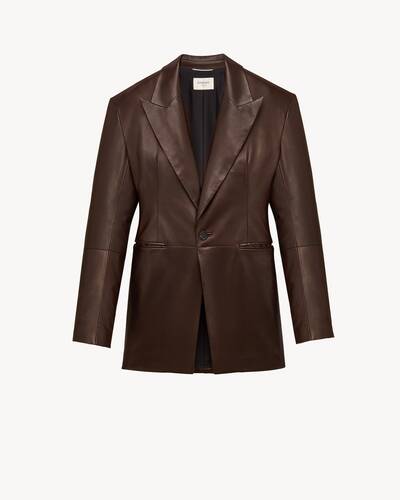 jacket in lambskin in Brown | Saint Laurent | YSL US