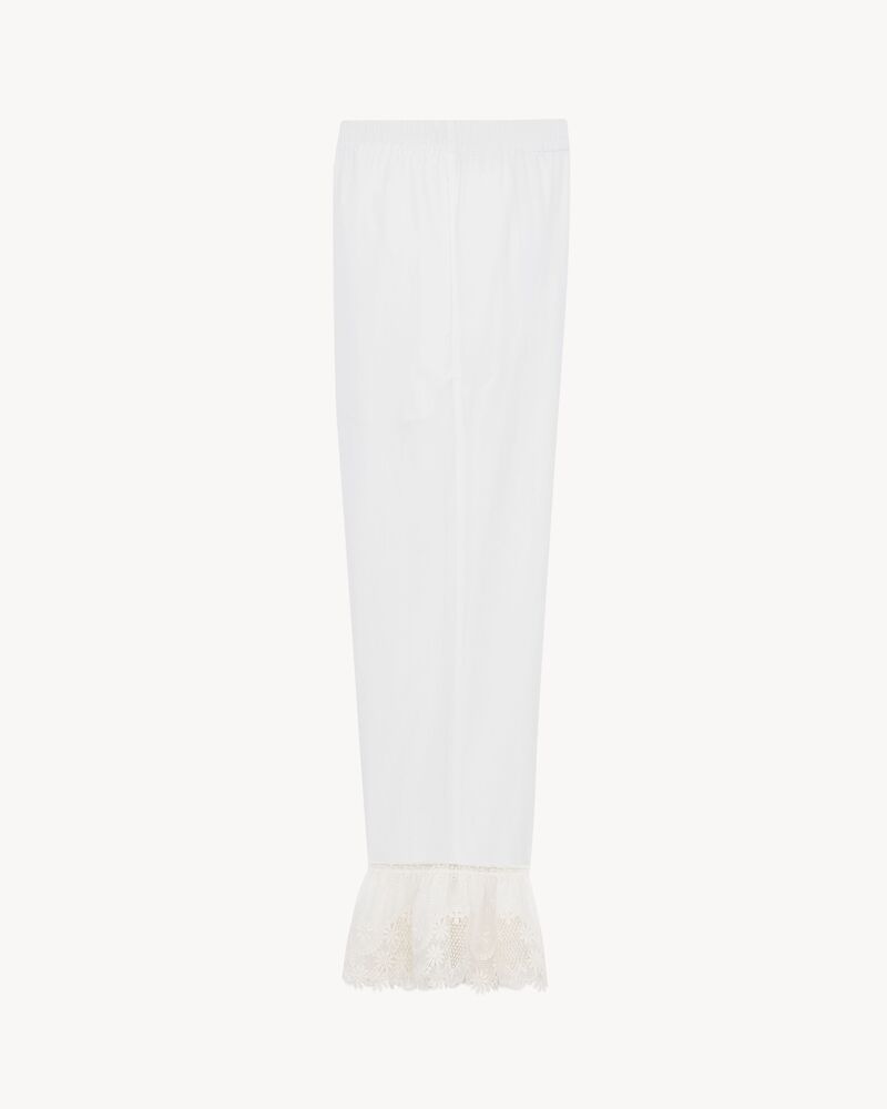 laced pants in cotton poplin