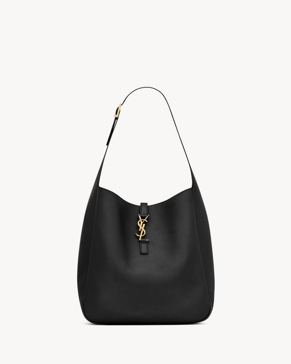 LE 5 À 7 supple LARGE in grained leather in Green | Saint Laurent