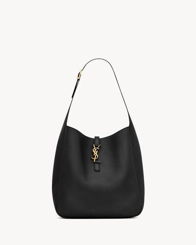 LE 5 À 7 supple LARGE in grained leather in Black | Saint Laurent