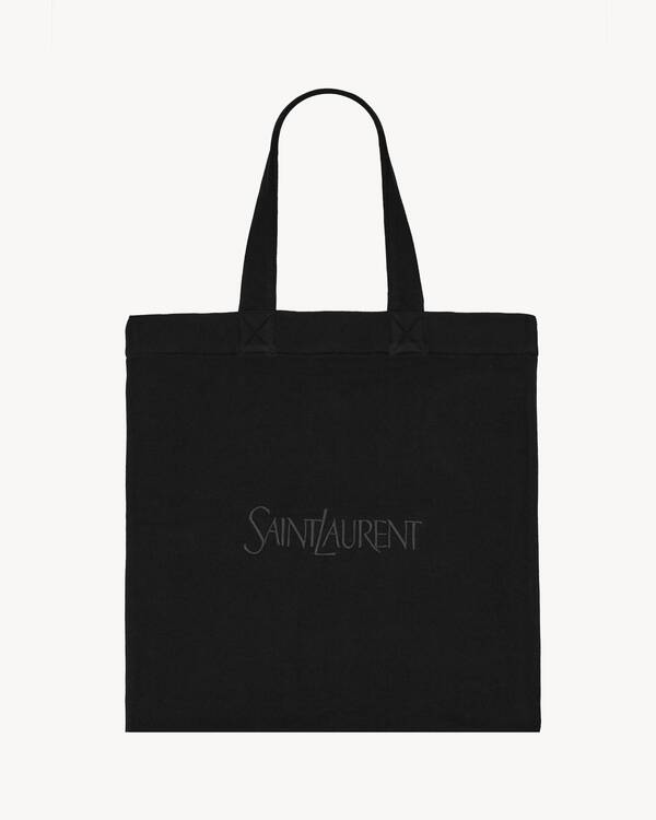 Saint Laurent totebag in fleece in Black | Saint Laurent | YSL EN-US