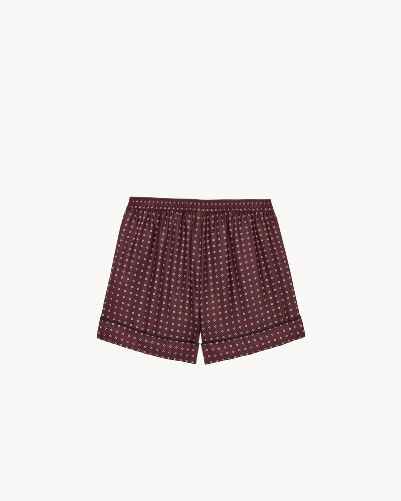 pajama shorts in diamond silk satin