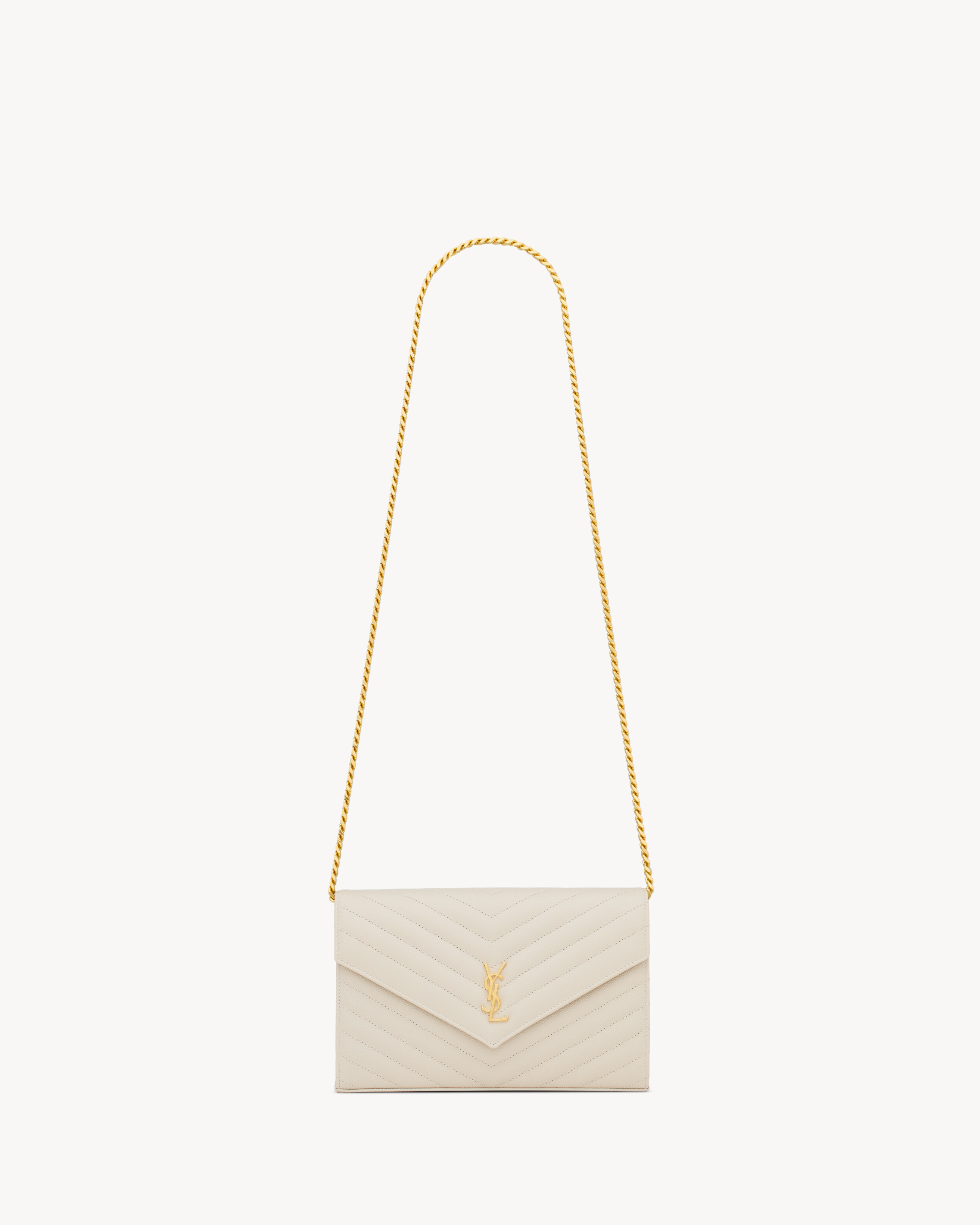 CLASSIC CASSANDRE CHAIN WALLET IN GRAIN DE POUDRE LEATHER