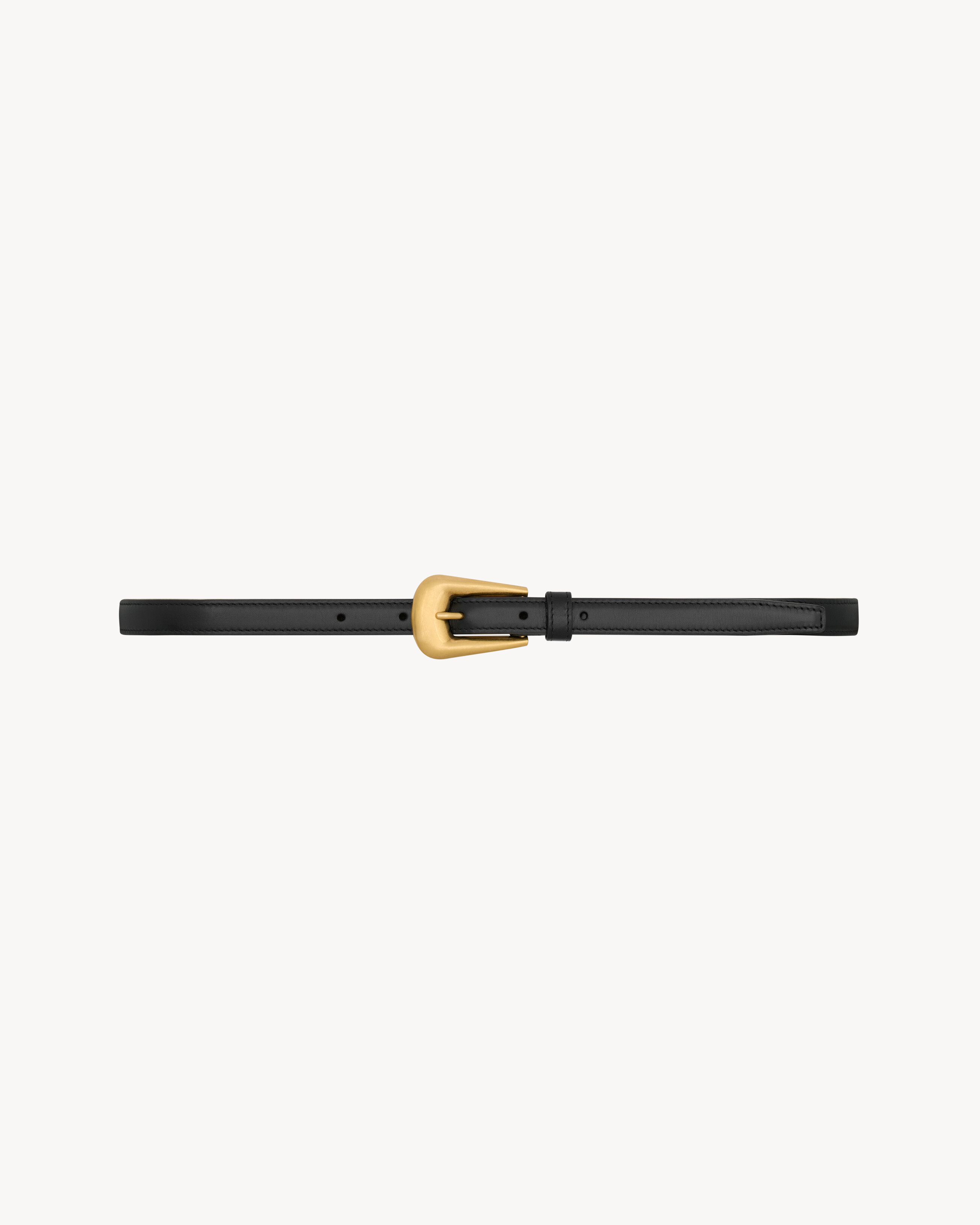 FOLK buckle thin belt in smooth leather