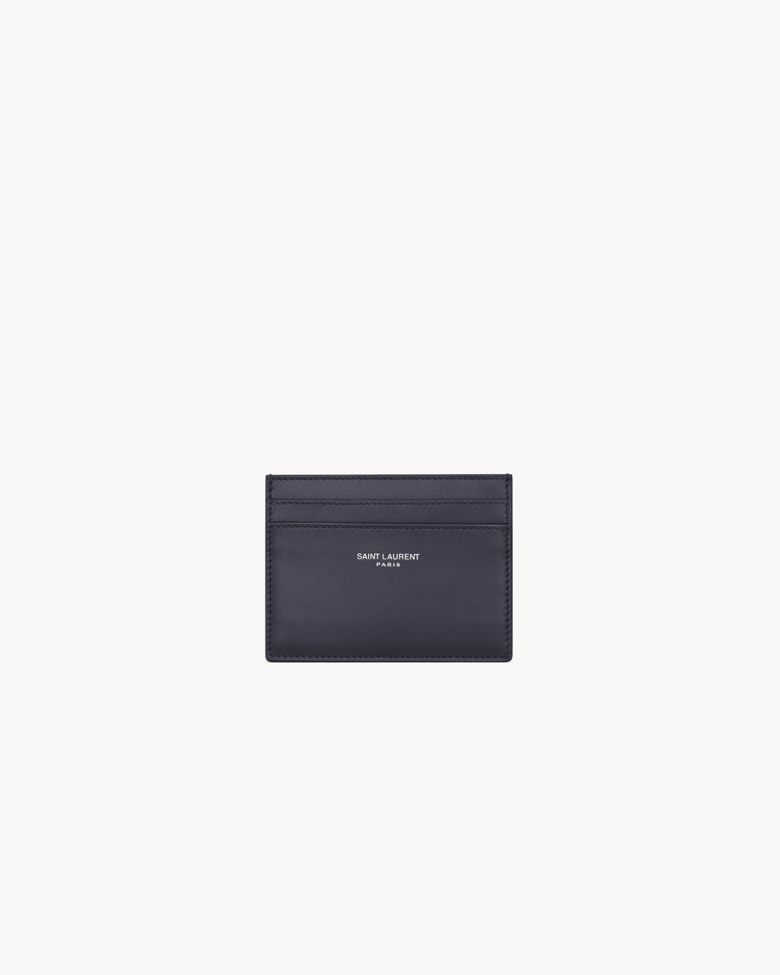 SAINT LAURENT ネイビー 名刺ケース SAINT LAURENT PARIS card case in smooth leather in Blue | Saint
