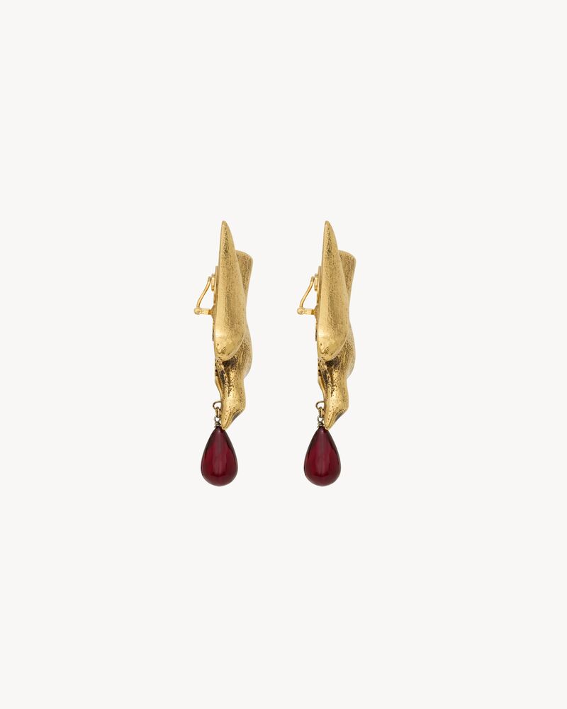 dove earrings in brass and resin