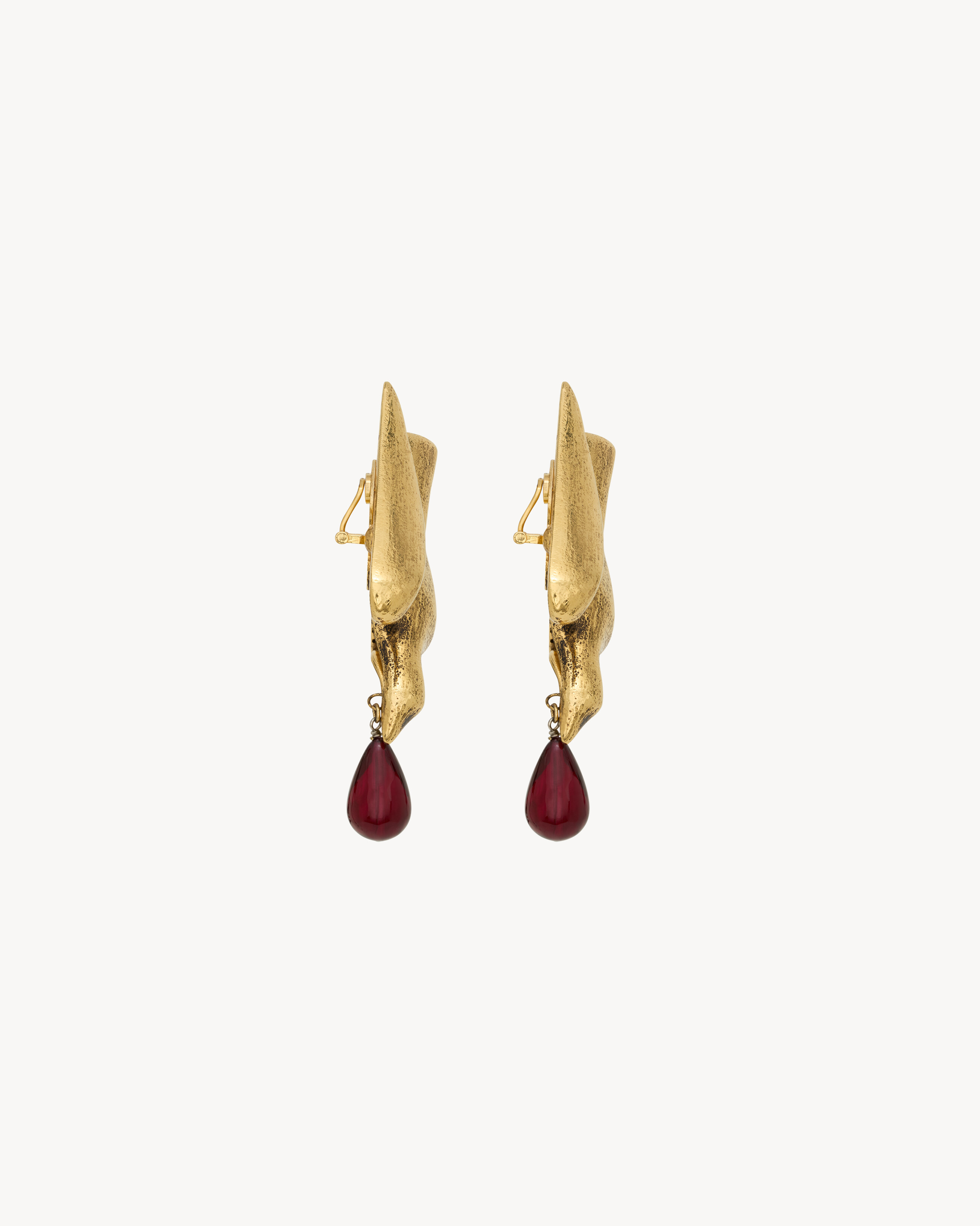dove earrings in brass and resin
