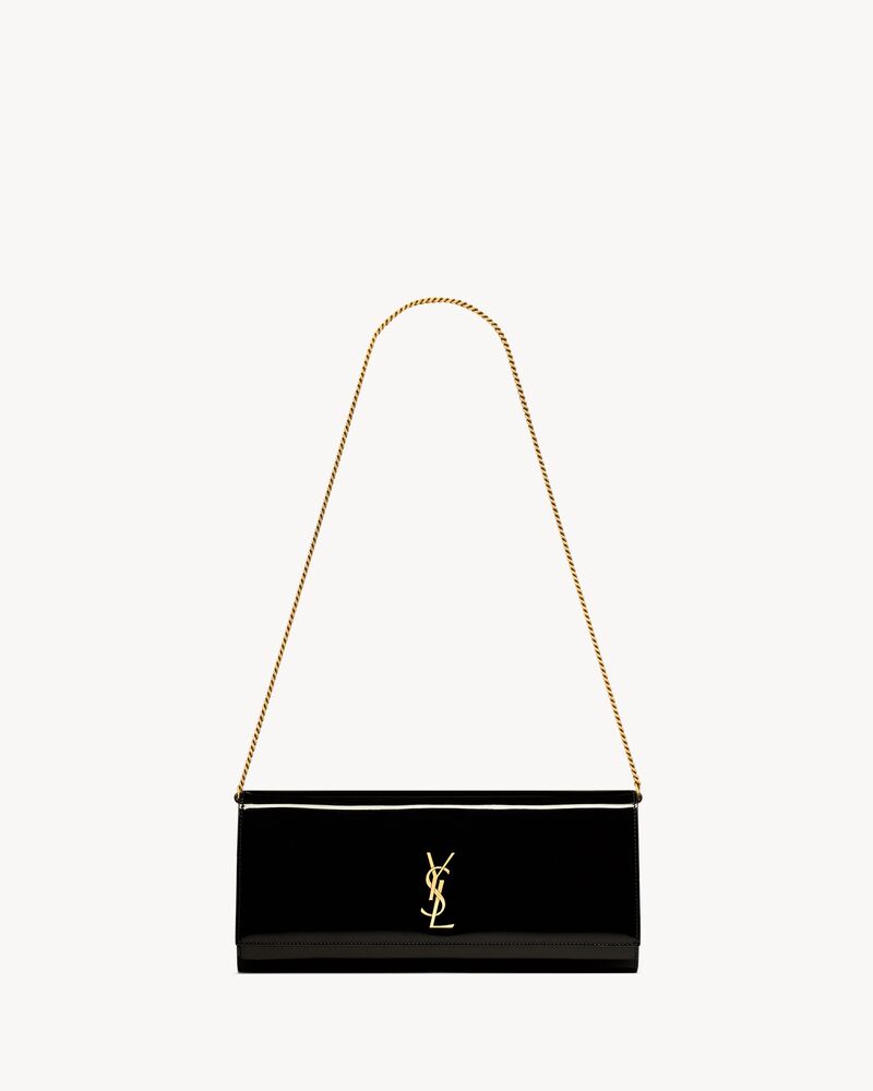 bolsa clutch KATE em couro envernizado