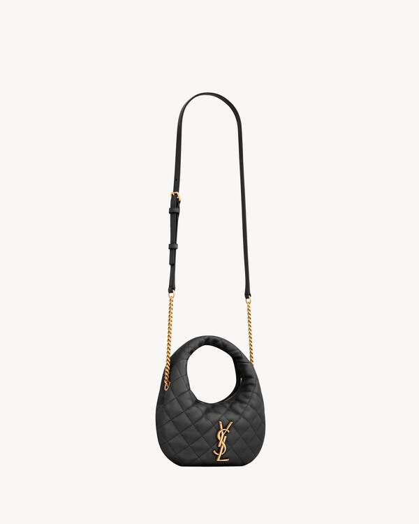 YSL 25S ICARINO MINI 17 IN CARAMEL QUILTED SUEDE GOLD HARDWRE