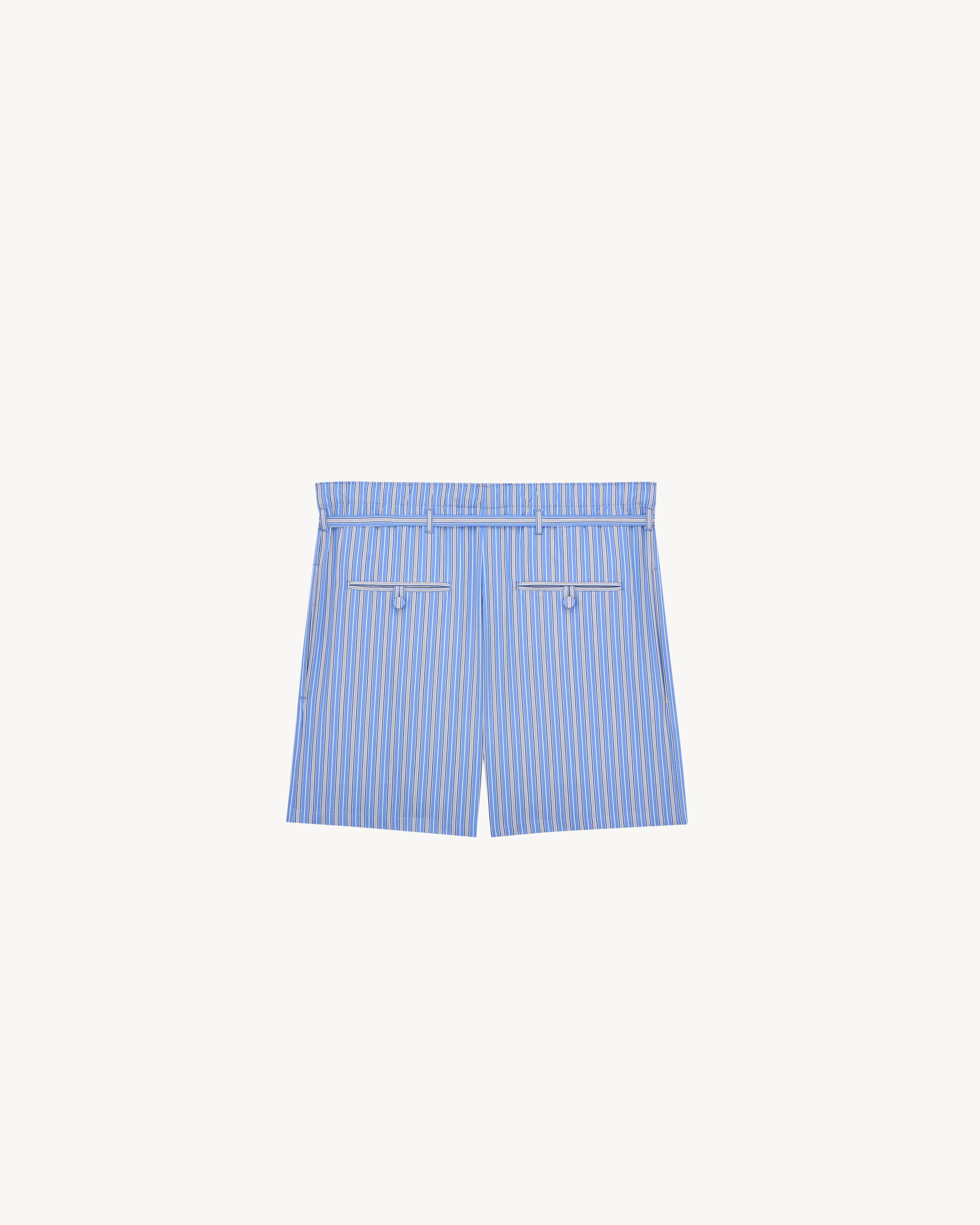 lounge shorts in striped cotton poplin