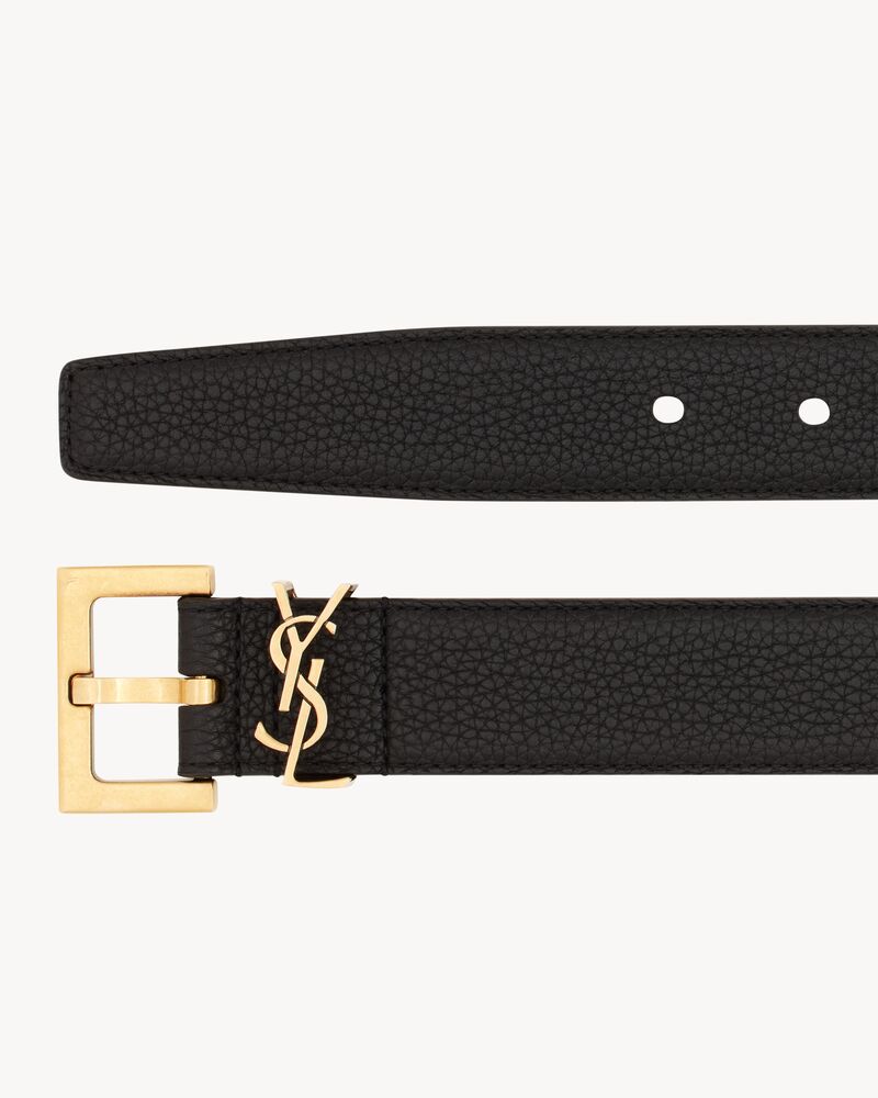 CASSANDRE BELT IN GRAINED LEATHER in Black | Saint Laurent | YSL