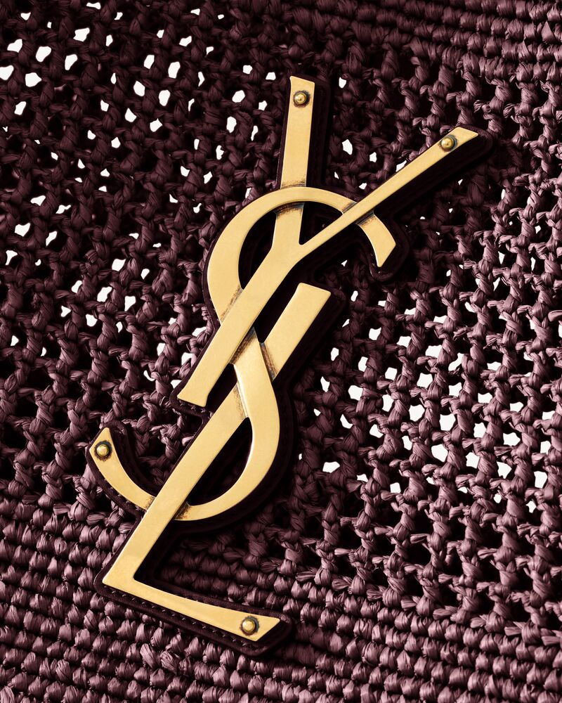 ICARE medium in raffia in Brown | Saint Laurent | YSL EN-NL