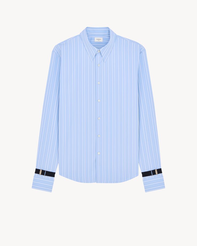 shirt in striped cotton poplin
