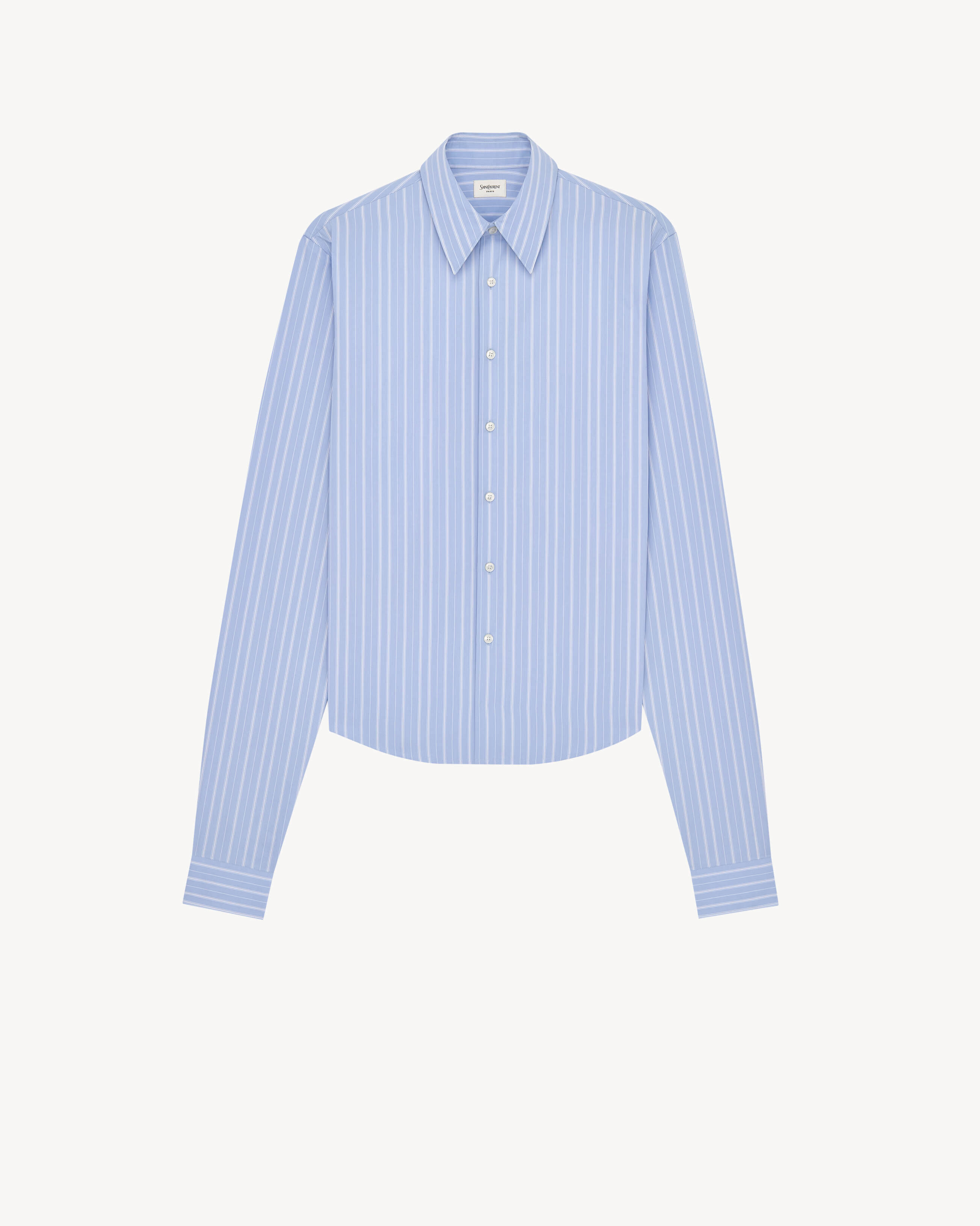 shirt in striped cotton poplin