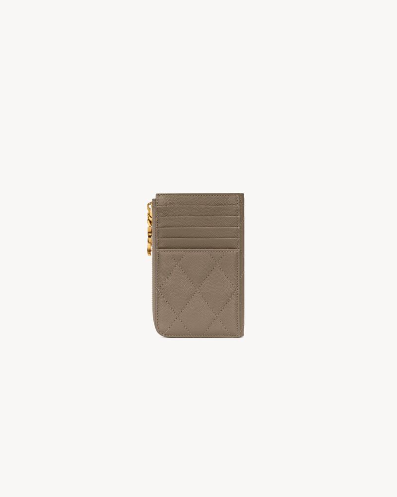 CASSANDRE BIJOU zip card case in GRAIN DE POUDRE leather