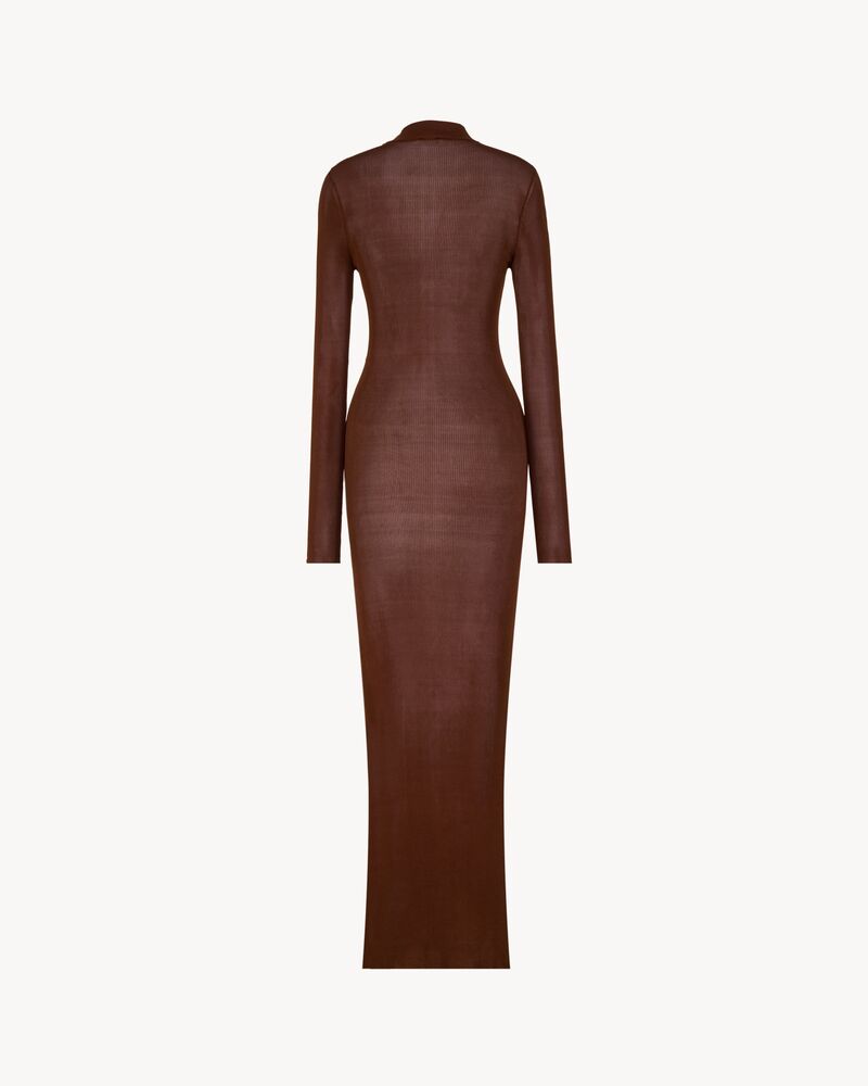 CASSANDRE collar dress in rib-knit silk