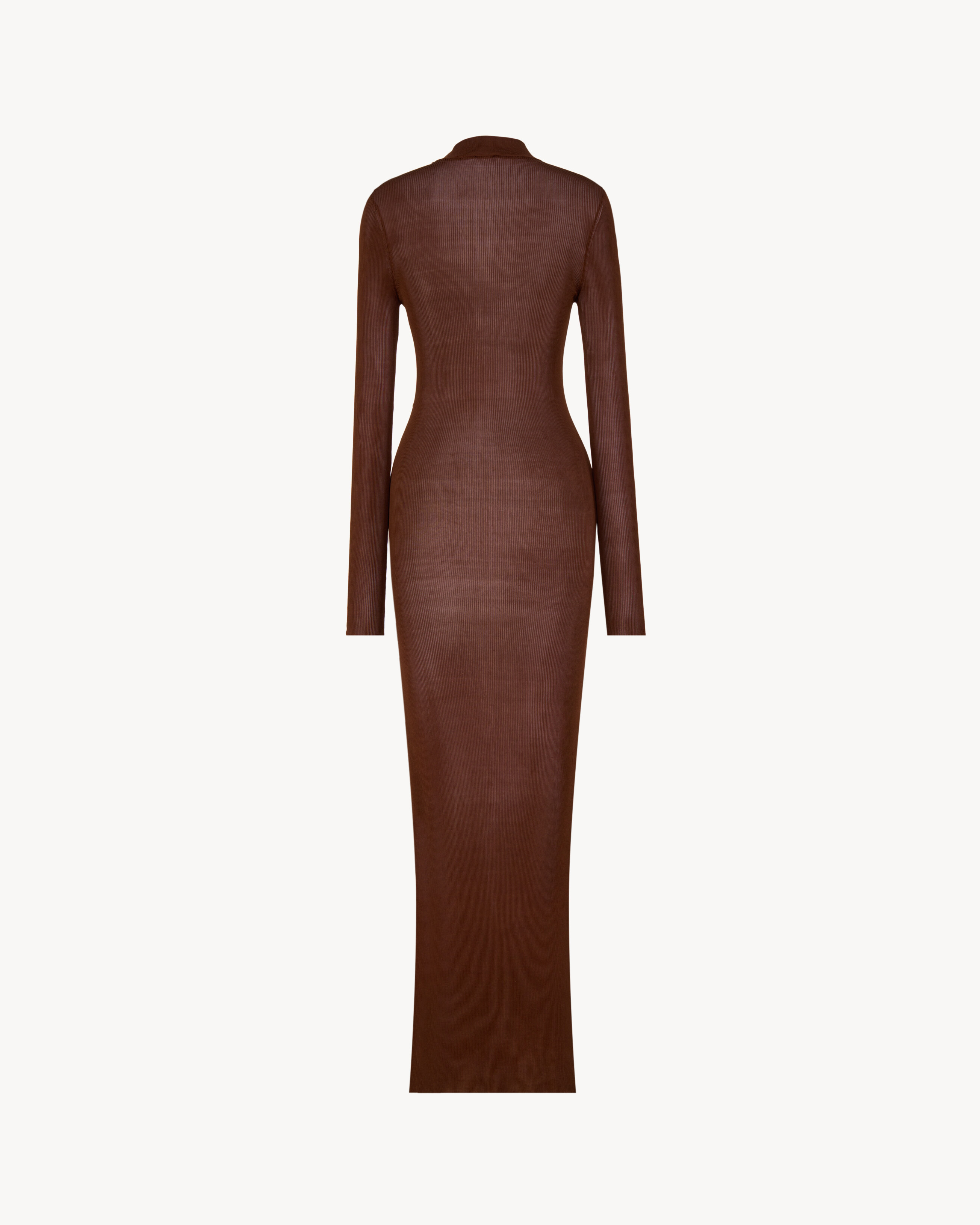 CASSANDRE collar dress in rib-knit silk