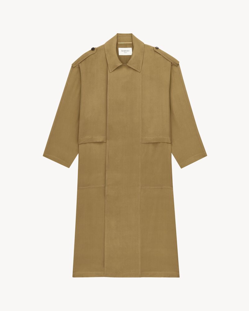 trench coat in silk twill