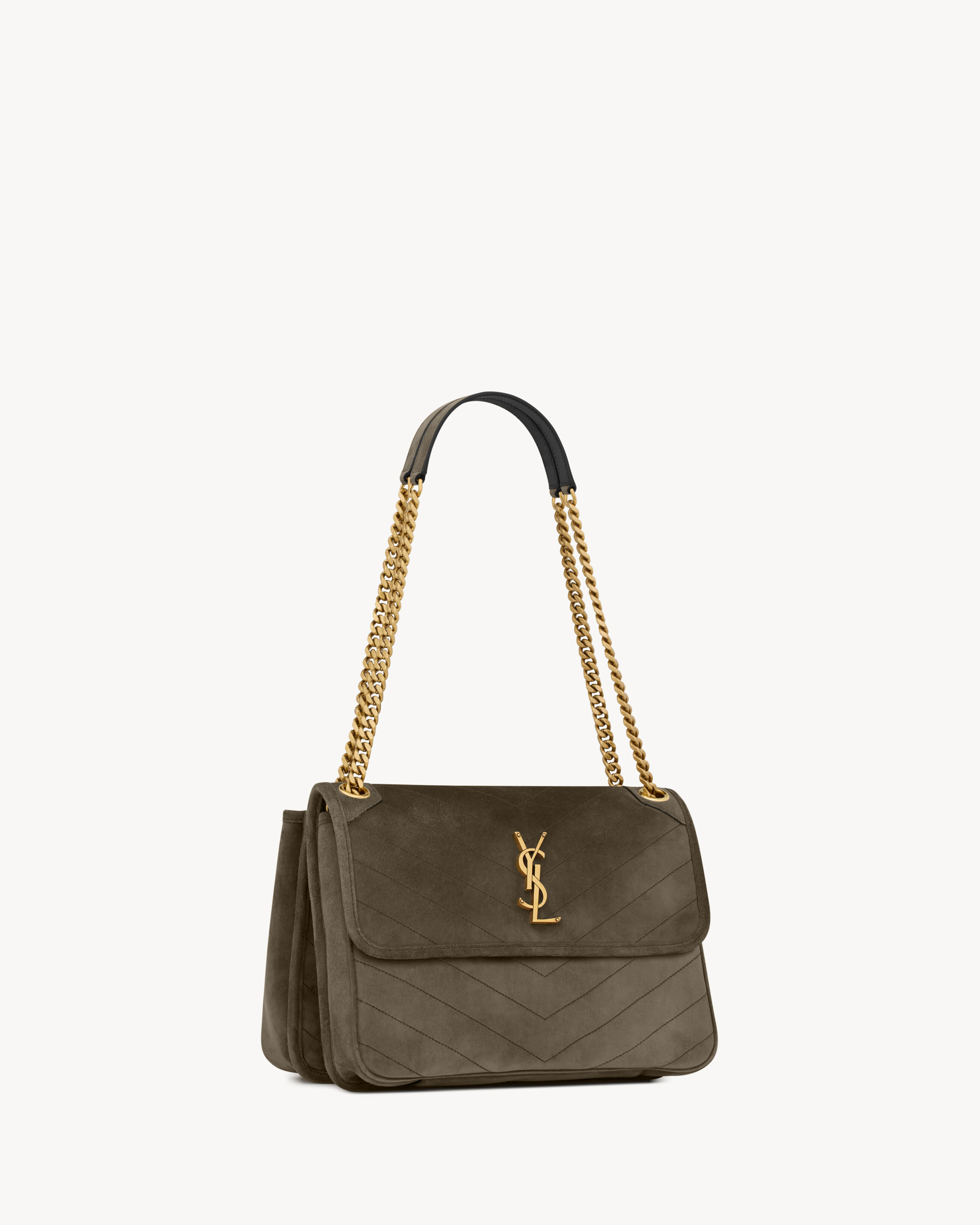NIKI TRIPOUCH in suede in Brown | Saint Laurent | YSL US | ID