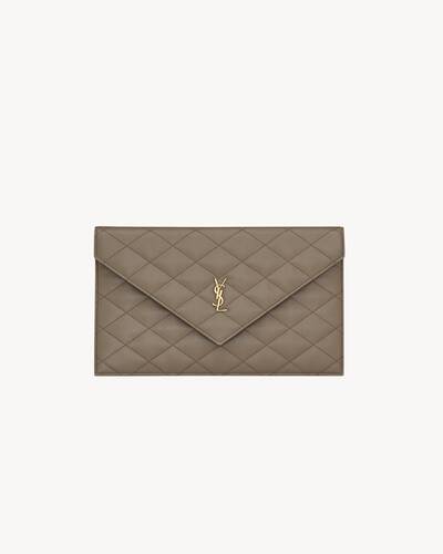 PARIS pouch in GRAIN DE POUDRE leather in Beige | Saint Laurent