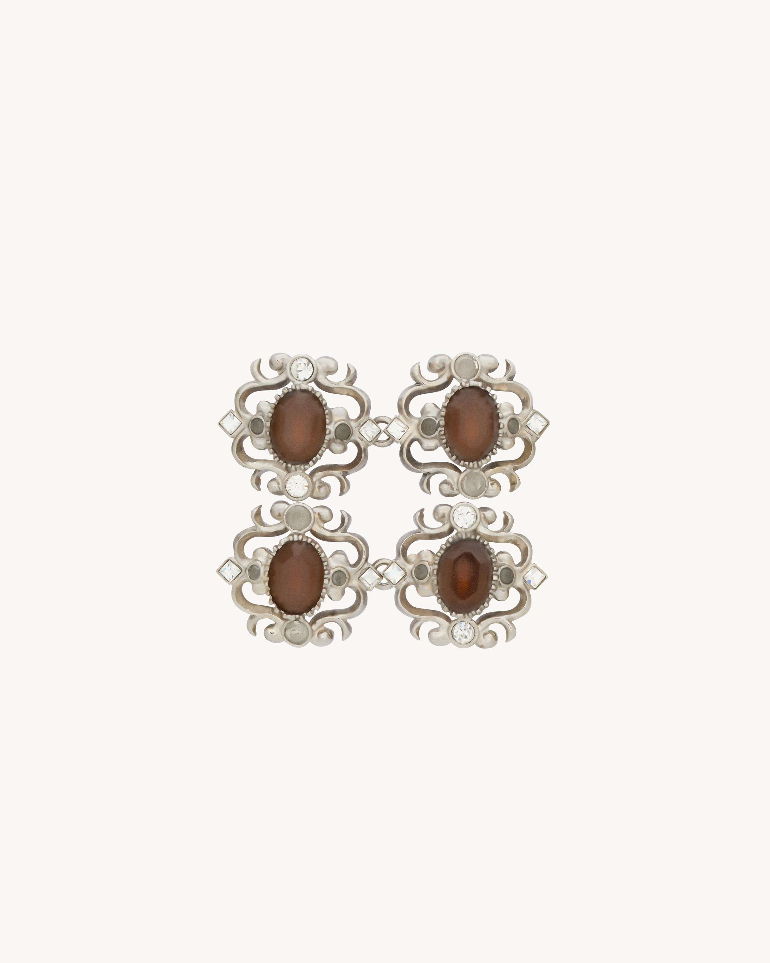 crystal flower bracelet in metal