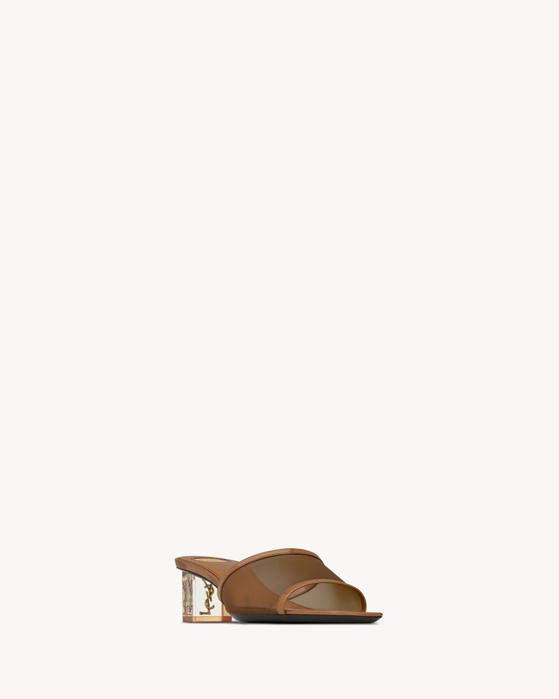 SIP mule sandals in mesh and patent leather