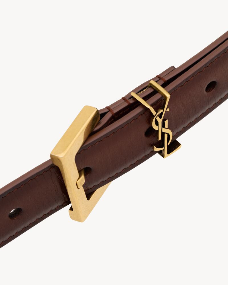 CASSANDRE thin belt in aged leather