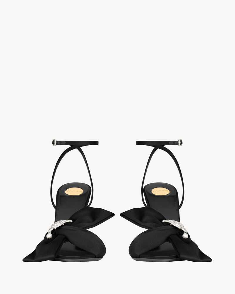 DOVE sandals in satin crepe and rhinestones