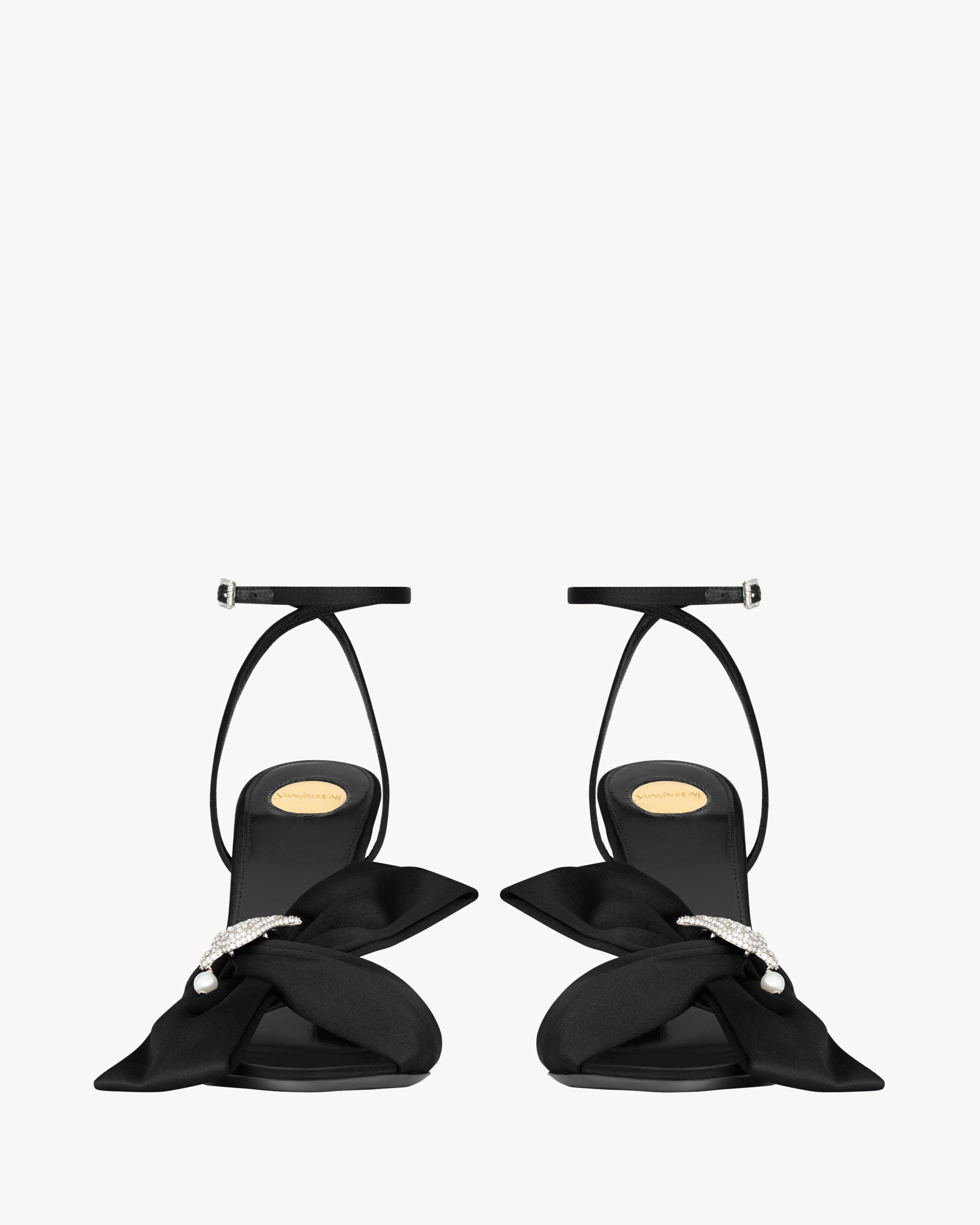 DOVE sandals in satin crepe and rhinestones