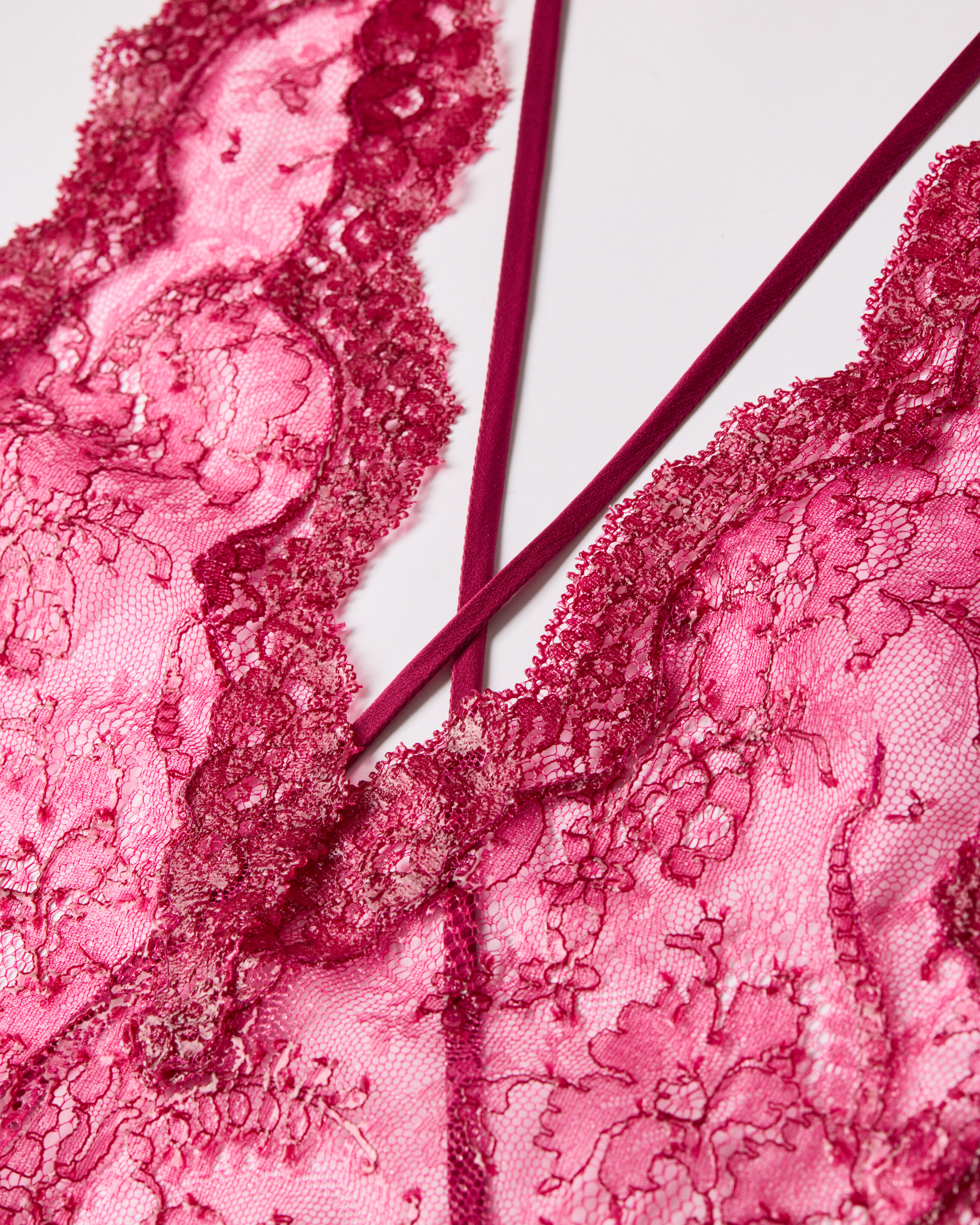 backless bodysuit in silicone-coated lace
