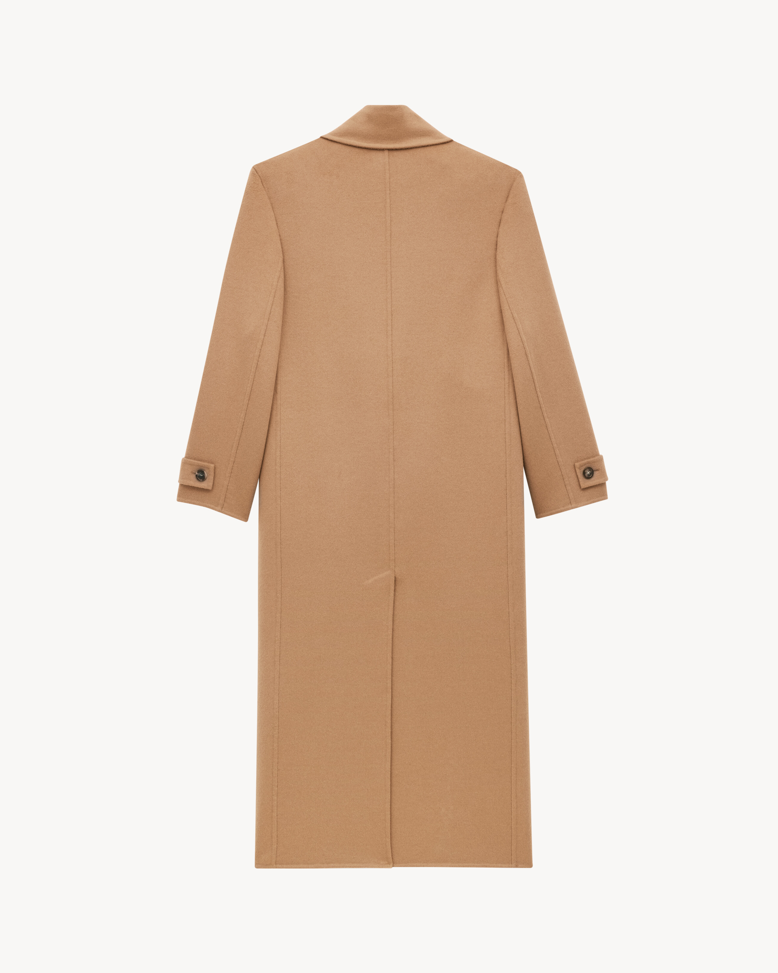 langer Mantel aus gebürstetem Kaschmir und Wolle