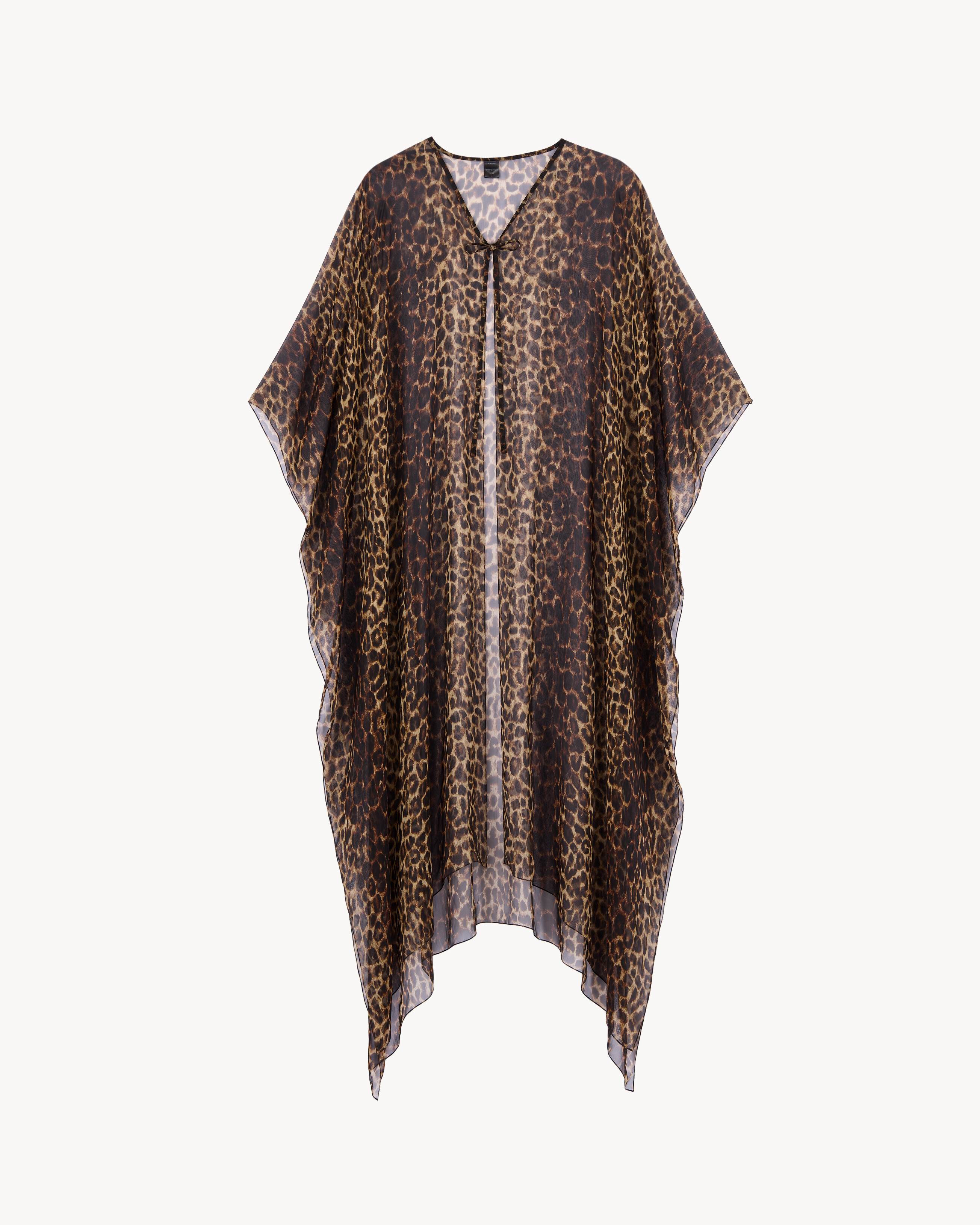 kaftan in leopard wool twill