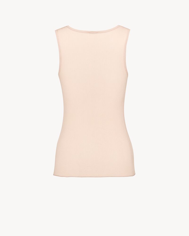 laced tank top in ribbed silk