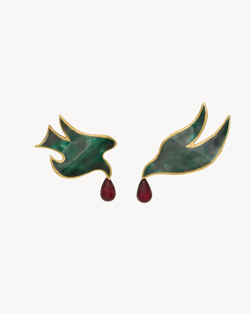 dove earrings in ceramic and resin