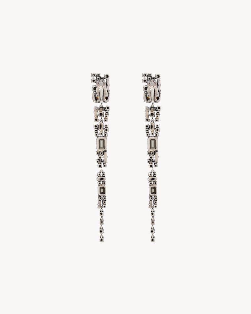 crystal icicle earrings in metal