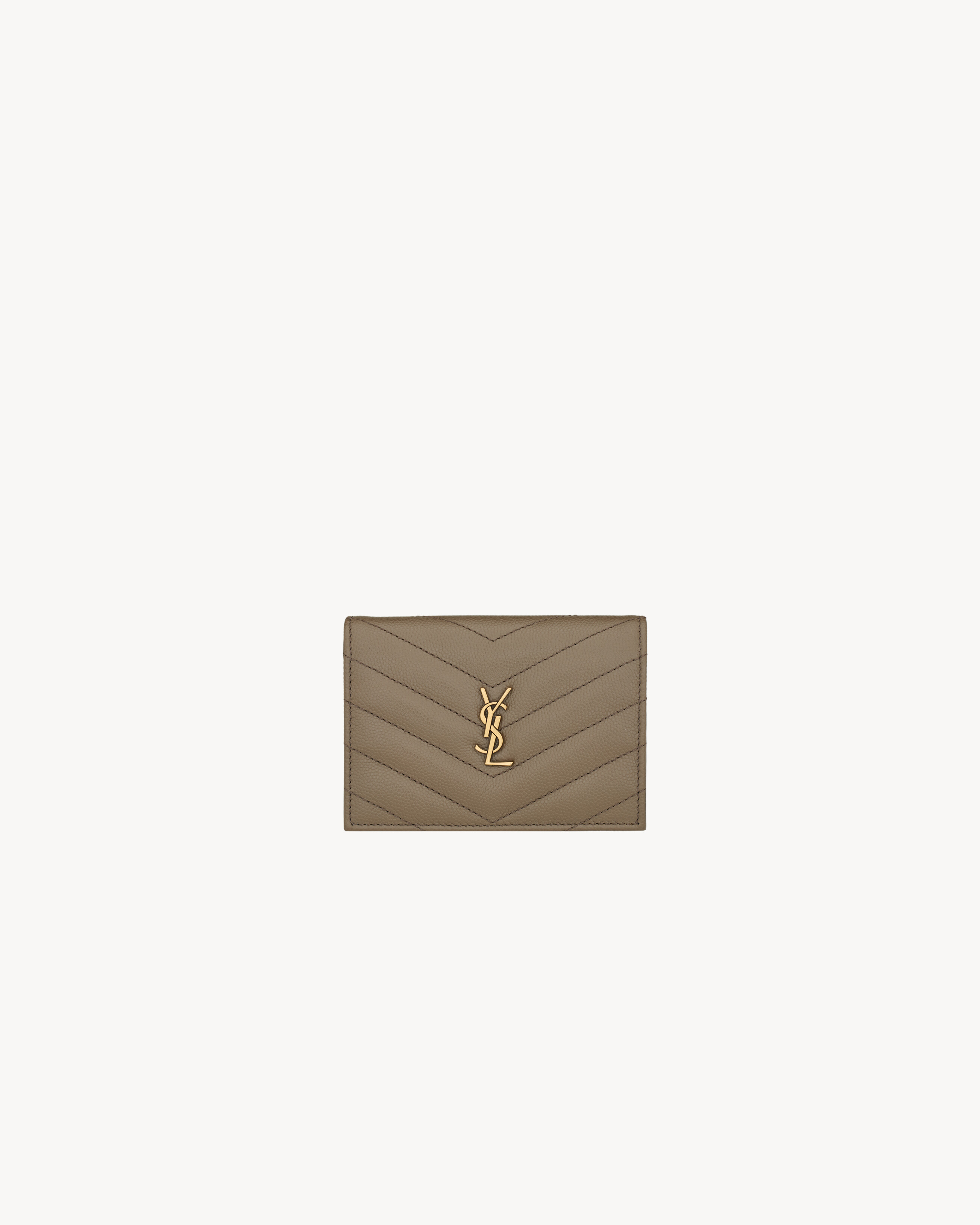 CASSANDRE flap card case in GRAIN DE POUDRE leather