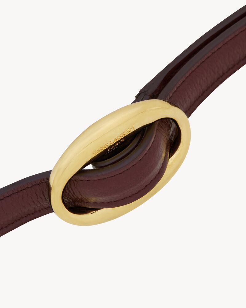 Ceinture fine réversible à boucle ovale en cuir lisse