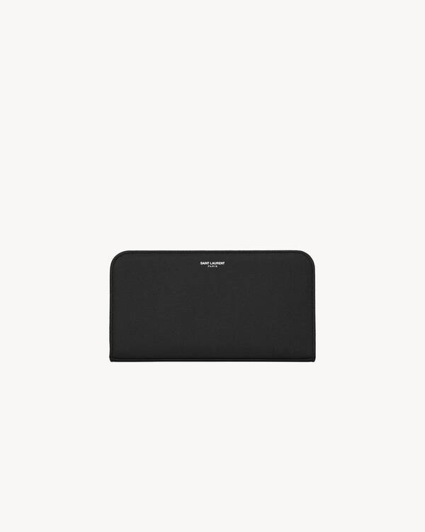 SAINT LAURENT L字ファスナー コンパクトウォレット 黒 SAINT LAURENT サンローラン 折財布 レディース アップタウン
