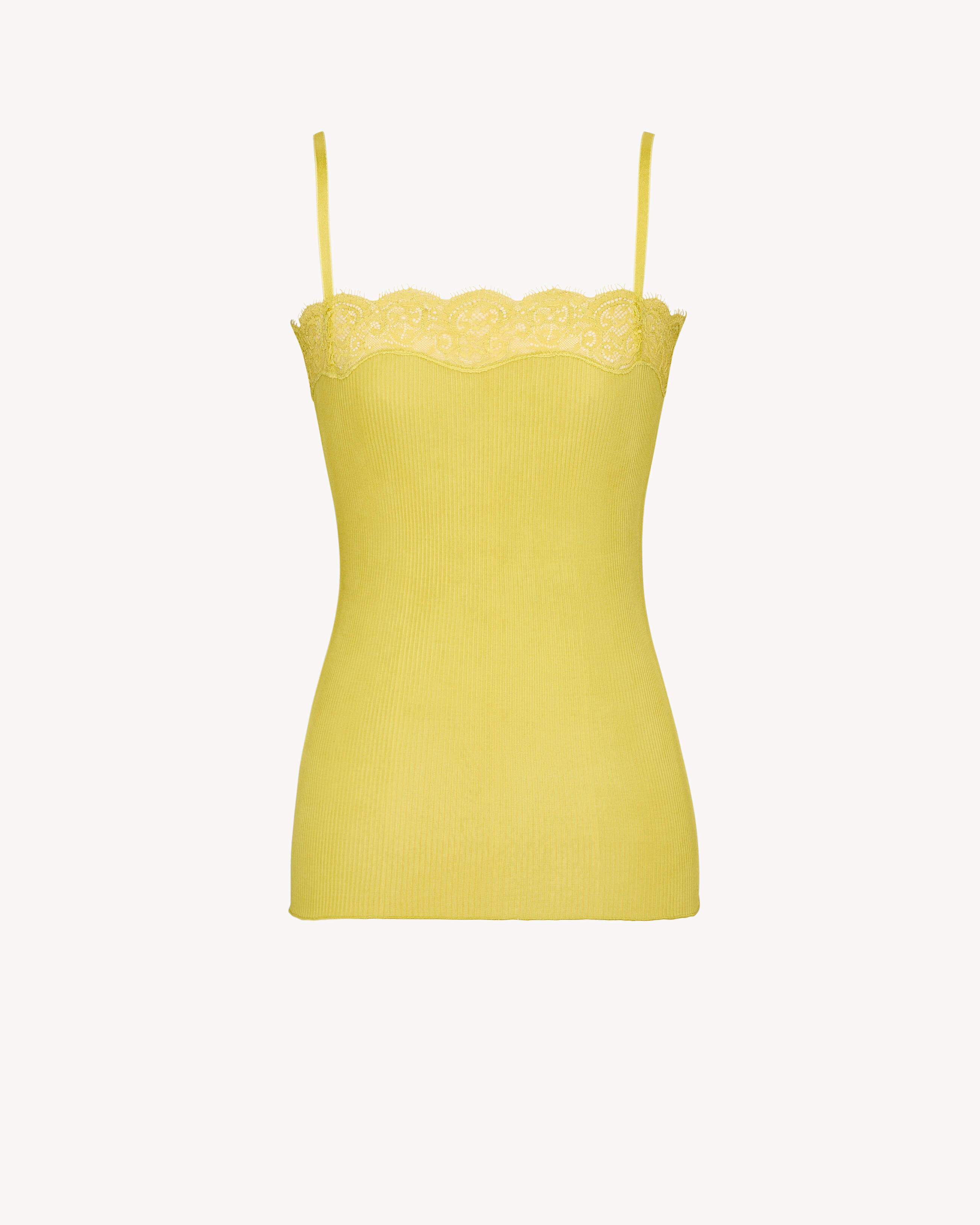 laced tank top in ribbed silk jersey